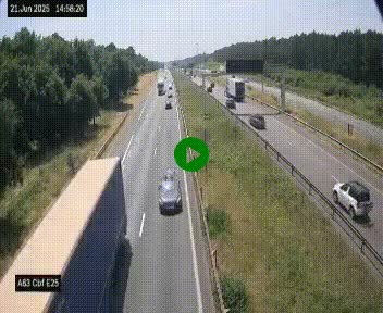 Webcam autoroute A63 en périphérie de Bordeaux au sud-est de la ville, en provenance du bassin d'Arcachon. Vue orientée vers Bordeaux