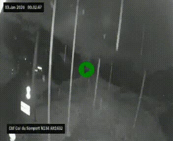 Webcam au col du Somport, côté français, sur la N134, dans les Pyrénées, en direction de l'Espagne, à 1632 mètres d'altitude