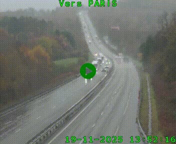 Caméra routière sur l'autoroute A20 à Bessines-sur-Gartempe. Vue orientée vers Paris