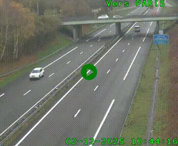 Caméra routière sur l'autoroute A20 au nord de Limoges, à la jonction avec la N520. Vue orientée vers Paris