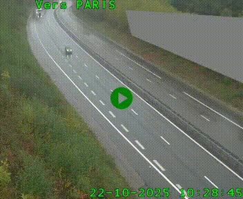Caméra routière sur l'autoroute A20 à Saint-Pardoux-l'Ortigier, à la jonction avec l'A89. Vue orientée vers Paris