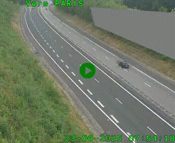 Caméra routière sur l'autoroute A20 à Saint-Pardoux-l'Ortigier, à la jonction avec l'A89. Vue orientée vers Paris