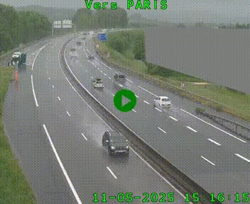 Caméra routière sur l'autoroute A20 à Brive-la-Gaillarde, à la jonction avec l'A89. Vue orientée vers Paris