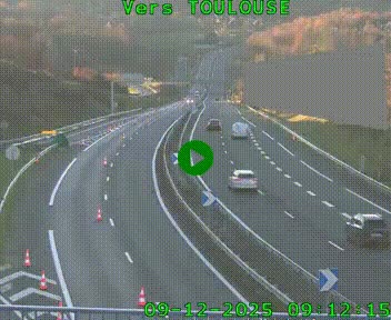 Caméra routière sur l'autoroute A20 à Noailles, en périphérie de Brive-la-Gaillarde. Vue orientée vers Toulouse