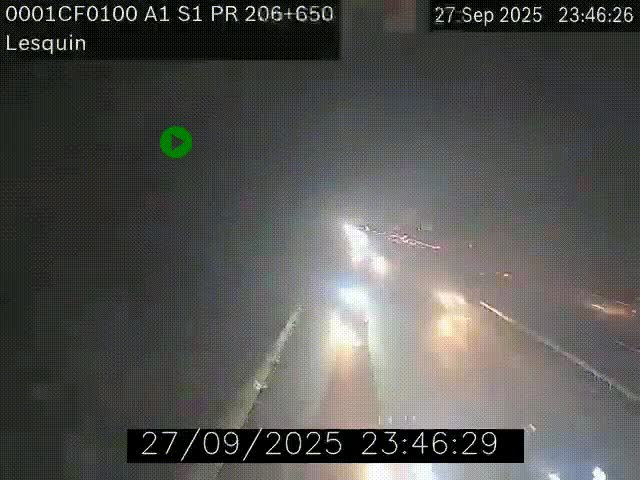 Webcam autoroute A1 à hauteur de Lesquin. Vue orientée vers Lille