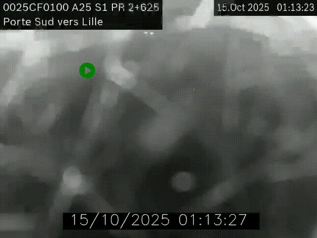 Webcam autoroute A25 sur le périphérique de Lille à hauteur de Lille-Sud et la sortie 3 Faches-Thumesnil. Vue orientée vers Lille-Centre.