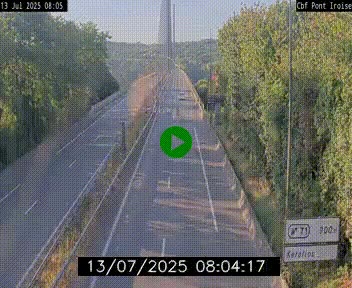Webcam sur la N165 après le Pont de l'Iroise, à l'entrée de Brest