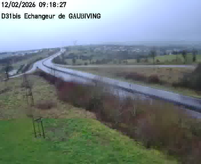 Dispositif d’observation sur D31bis (France) à Gaubiving, en direction de Sarreguemines, offrant une visualisation fiable des conditions de circulation.