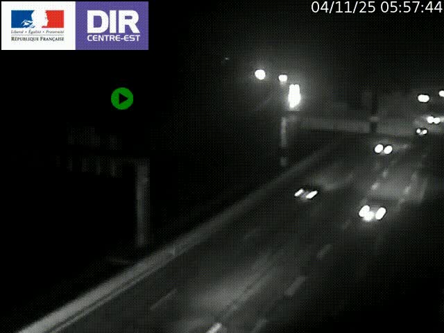 Caméra de circulation routière sur le boulevard périphérique Laurent Bonnevay de Lyon (D383) à hauteur de Bron, avant la jonction avec l'A43. Vue orientée vers l'échangeur