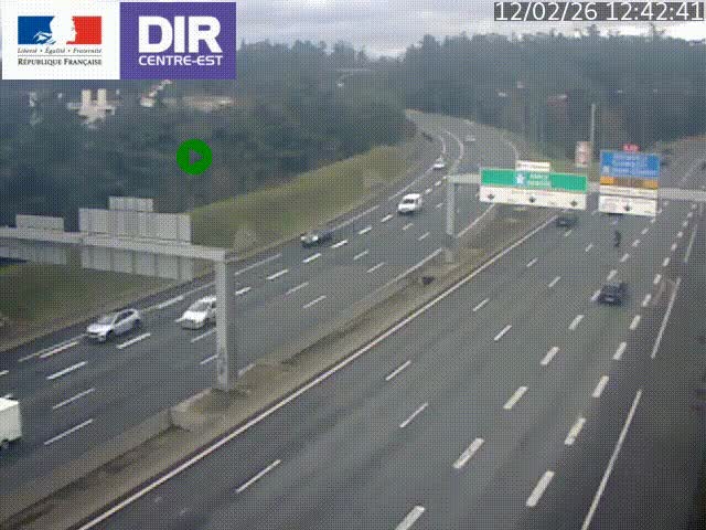 Caméra de circulation routière sur le boulevard périphérique Laurent Bonnevay de Lyon (D383) à hauteur de Bron, avant la jonction avec l'A43. Vue orientée vers l'échangeur