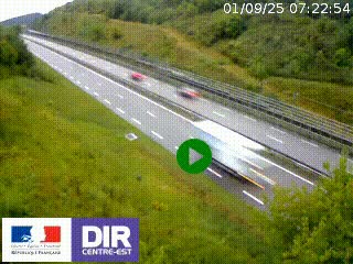 Webcam au niveau du col de Bois Clair à hauteur de Cluny sur la N79. Vue orientée vers Mâcon