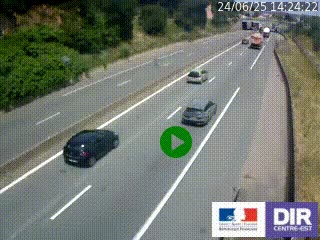 Caméra autoroutière sur l'A47 à hauteur de Givors, a proximité de Lyon. La webcam est orientée vers Lyon