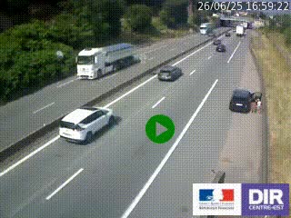 Caméra autoroutière sur l'A47 à hauteur de Givors, a proximité de Lyon. La webcam est orientée vers Lyon