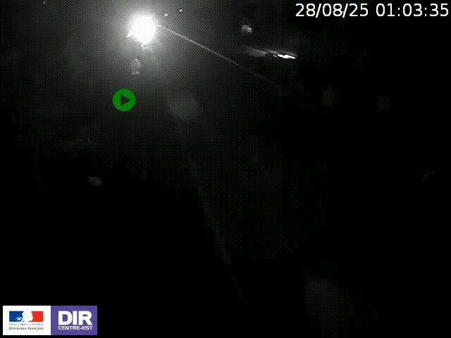 Webcam à Bron sur l'A43 à la jonction avec le boulevard périphérique de Lyon (D383). Vue orientée vers Lyon