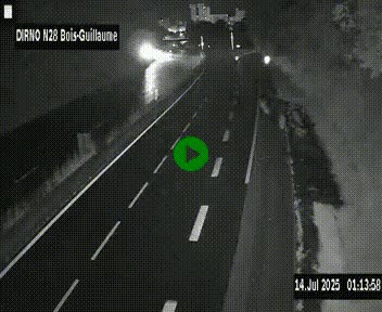 Webcam routière à hauteur de Bois-Guillaume en périphérie de Rouen. Vue orientée vers Rouen