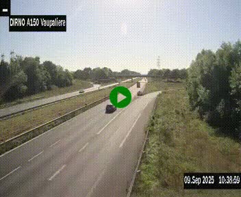 Webcam autoroute A150 à hauteur de La Vaupalière en périphérie de Rouen. Vue orientée vers Rouen