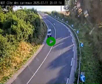 Webcam en haut de la Côte des Carreaux sur la N31 à Avesnes-en-Bray. Vue orientée vers Rouen