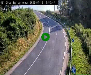 Webcam en haut de la Côte des Carreaux sur la N31 à Avesnes-en-Bray. Vue orientée vers Rouen