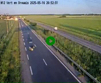 Webcam à hauteur de Vert-en-Drouais sur la N12, en périphérie de Dreux. Vue orientée vers Alençon