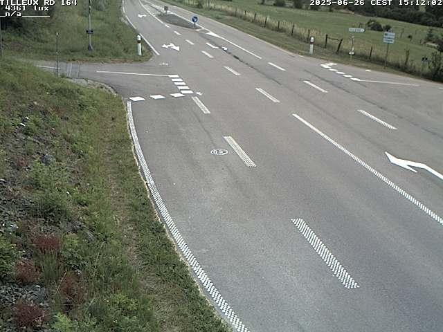 Webcam sur la RD164 à Tilleux. Vue orientée vers Neufchâteau
