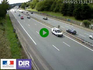 Webcam routière à Saint-Etienne-Terrenoire sur la RN88 avant la jonction entre l'A72 et le Boulevard Périphérique de Saint-Etienne