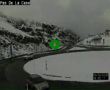 Webcam sur la N22 au niveau du poste frontière entre la France et Andorre à proximité de Pas de la Case à plus de 2000 mètres d'altitude