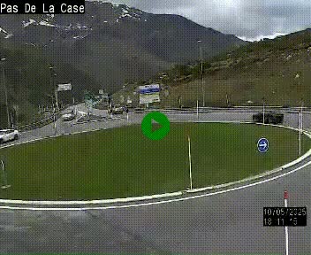 Webcam sur la N22 au niveau du poste frontière entre la France et Andorre à proximité de Pas de la Case à plus de 2000 mètres d'altitude