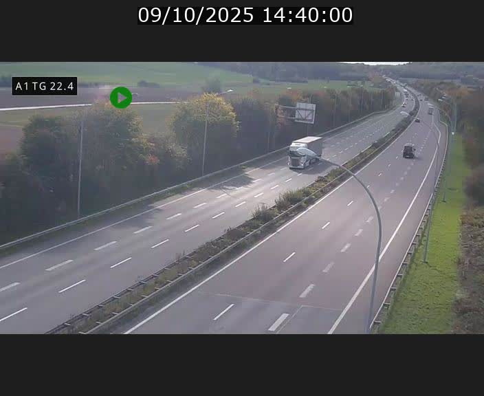 Traffic live webcam Luxembourg Flaxweiler - A1 direction Luxembourg - BK 22.4