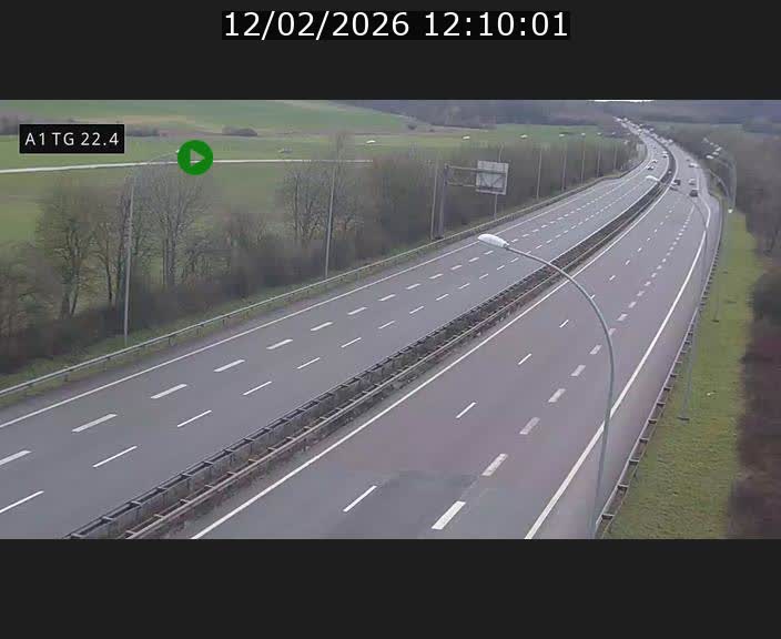 Traffic live webcam Luxembourg Flaxweiler - A1 direction Luxembourg - BK 22.4