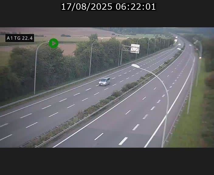 Traffic live webcam Luxembourg Flaxweiler - A1 direction Luxembourg - BK 22.4