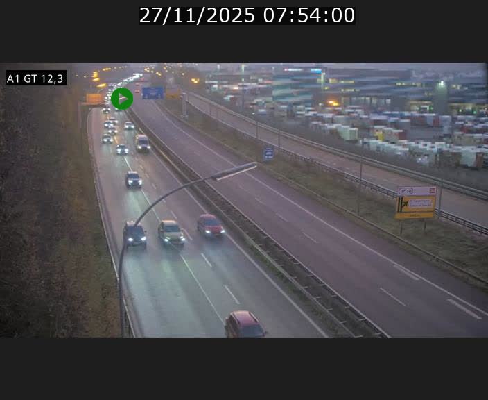 Traffic live webcam Luxembourg Senningerberg - A1 direction Allemagne - BK 12.3