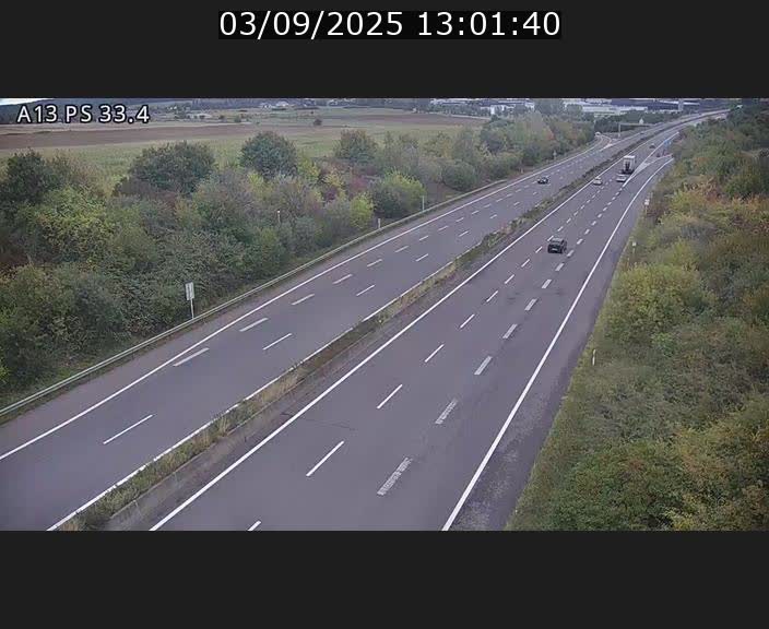 Webcam trafic sur A13 à hauteur de Mondorf-les-Bains en direction d'Altwies