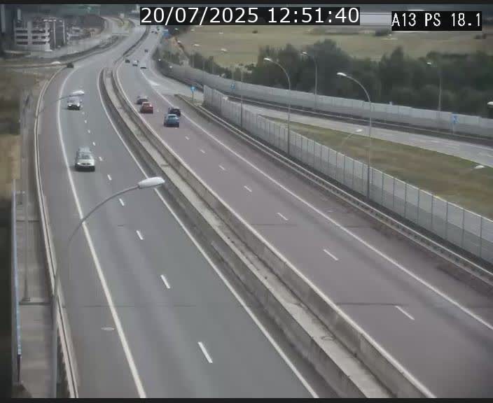 Traffic live webcam Luxembourg Dudelange - A13 direction Croix de Bettembourg - BK 18.1