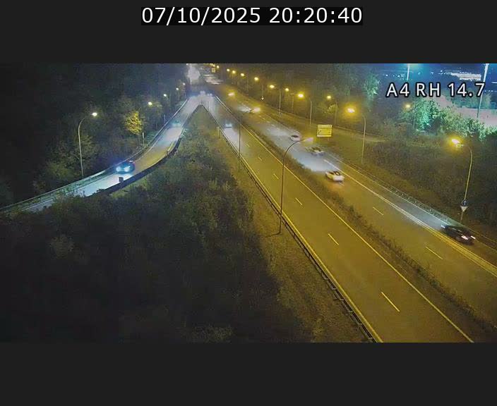 Traffic live webcam Luxembourg Jonction Lankelz - A4 - BK 14.7 - direction Luxembourg