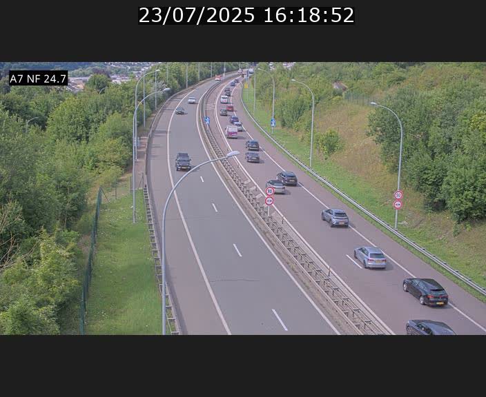 Caméra trafic Luxembourg - A7, Schieren direction Mersch