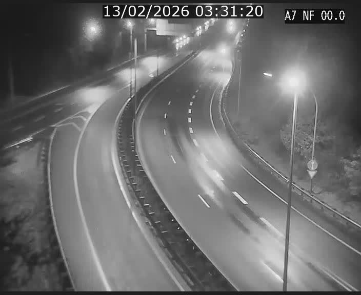 Caméra autoroute Luxembourg A7 - Echangeur A1/A7 Grünewald direction Tunnel Stafelter