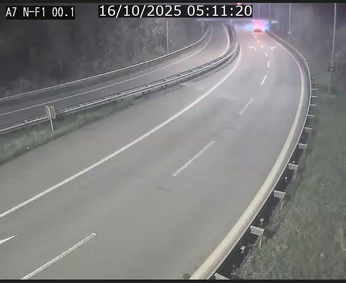 Webcam autoroute Luxembourg A7 située dans la sortie 1 Waldhof, vers la N11, avant le Tunnel Stafelter