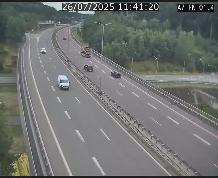 Caméra autoroute Luxembourg A7 - Tunnel Stafelter - direction Echangeur Grünewald