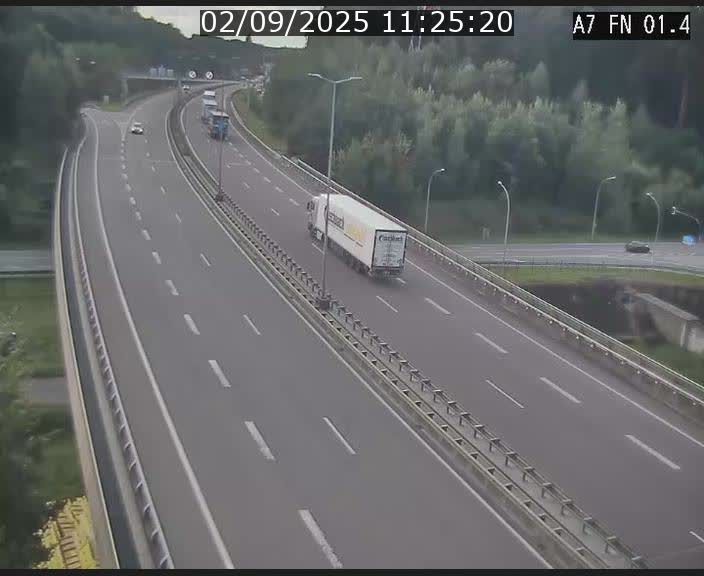Caméra autoroute Luxembourg A7 - Tunnel Stafelter - direction Echangeur Grünewald