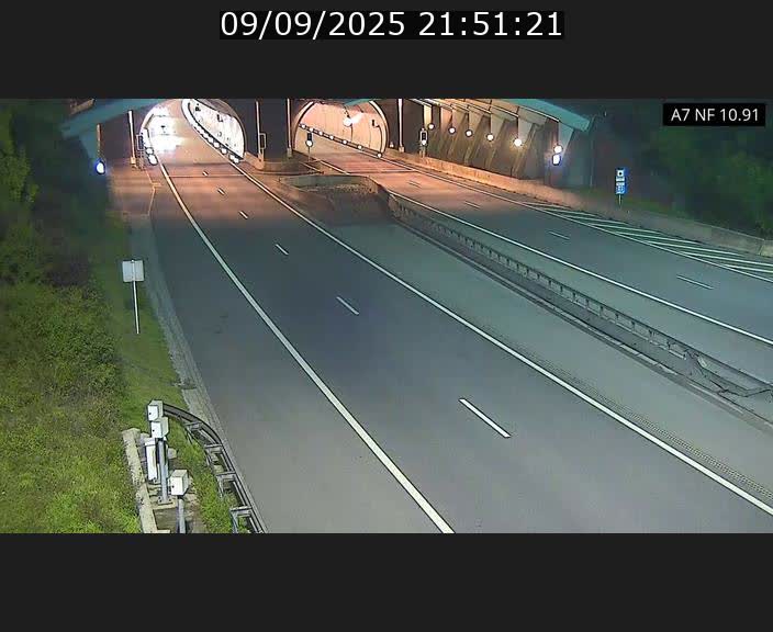 Caméra trafic Luxembourg - A7, Tunnel Gousselerbierg, entrée sud, direction Mersch