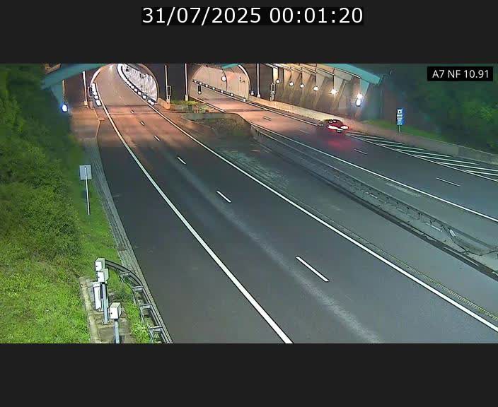 Caméra trafic Luxembourg - A7, Tunnel Gousselerbierg, entrée sud, direction Mersch