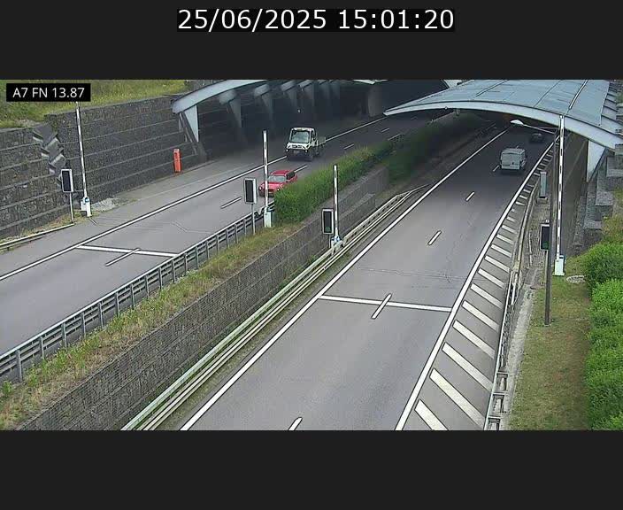 Caméra trafic Luxembourg - A7, Tunnel Gousselerbierg, entrée nord, direction Lorentzweiler