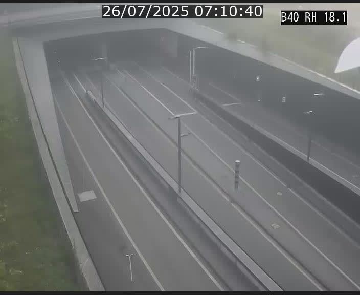 Webcam sur la route de contournement d'Esch-Belval avant le tunnel Central Gate au niveau de la porte de France et du radar fixe