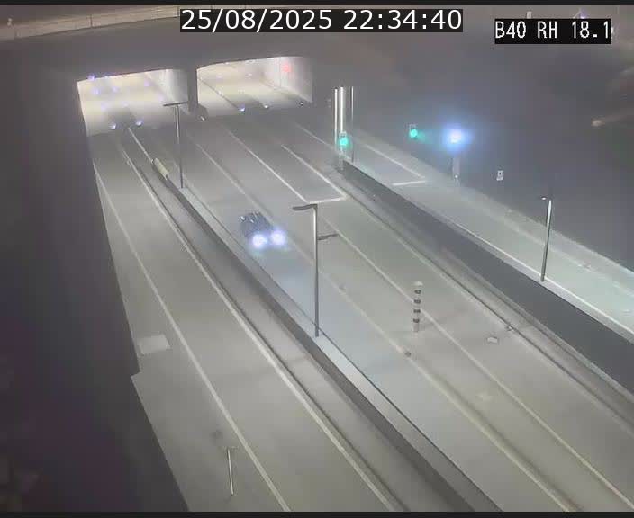 Webcam sur la route de contournement d'Esch-Belval avant le tunnel Central Gate au niveau de la porte de France et du radar fixe