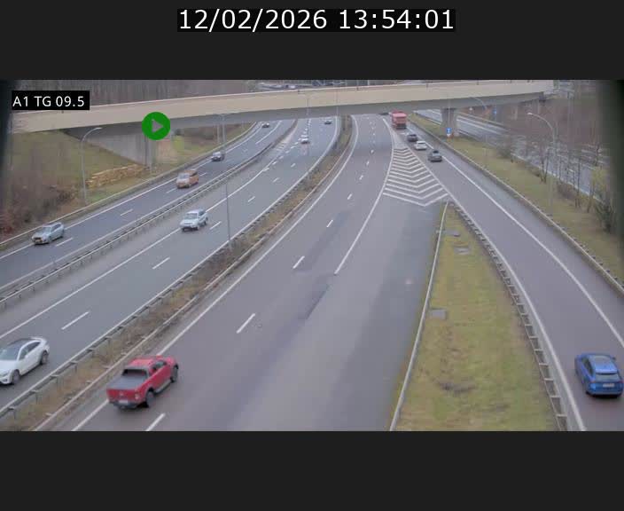 Traffic live webcam Luxembourg Jonction Grünewald - A1 direction Luxembourg-ville - BK 9.5