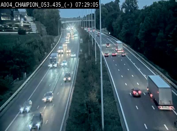 Webcam E411 à Champion, à proximité de Namur. Vue orientée vers Bruxelles