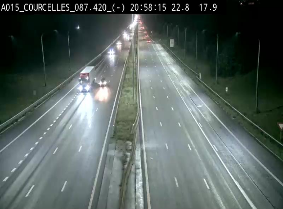 Webcam autoroute Belgique - Viesville - E42 direction Mons - BK 84.35