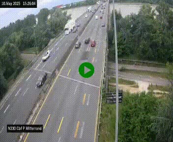 Webcam sur le périphérique de Bordeaux à l'est de la ville. Caméra située sur le Pont Mitterand sur la N230