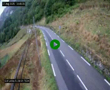 Webcam dans les Pyrénées Atlantique au niveau du col d'Urdos et du fort du Pourtalet sur la N134, en direction du Col et du tunnel du Somport, à 765 mètres d'altitude