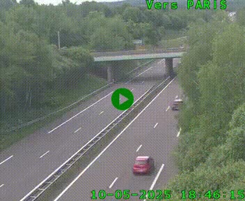 Caméra routière sur l'autoroute A20 au nord de Limoges, à la jonction avec la N520. Vue orientée vers Paris